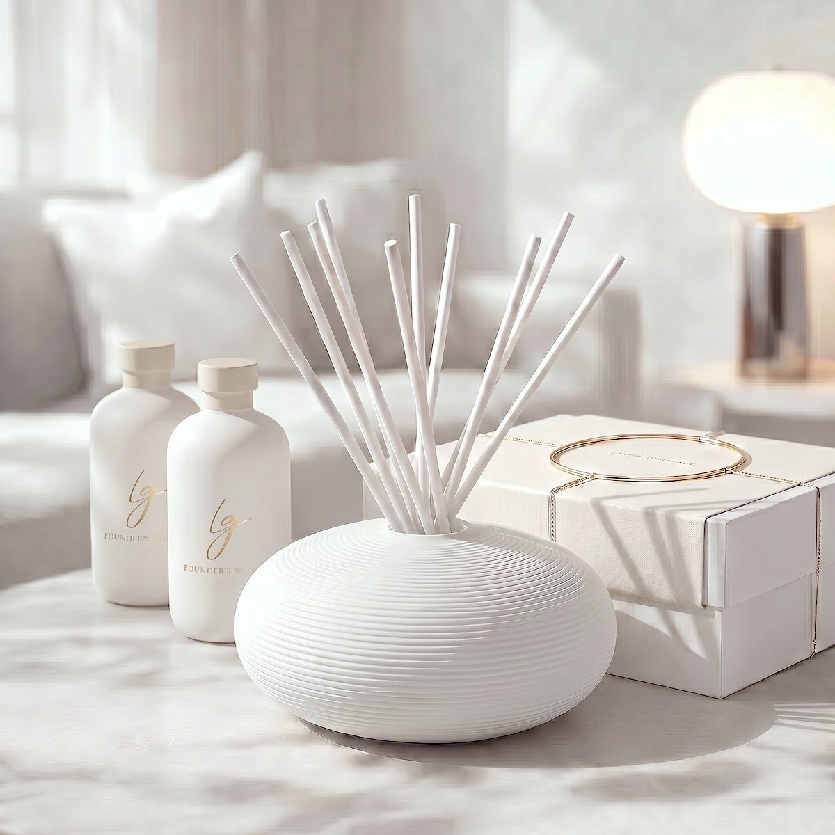 The Ceramic Sphere // Hinoki Blush // Luxury Diffuser Gift Set // 1000 ml