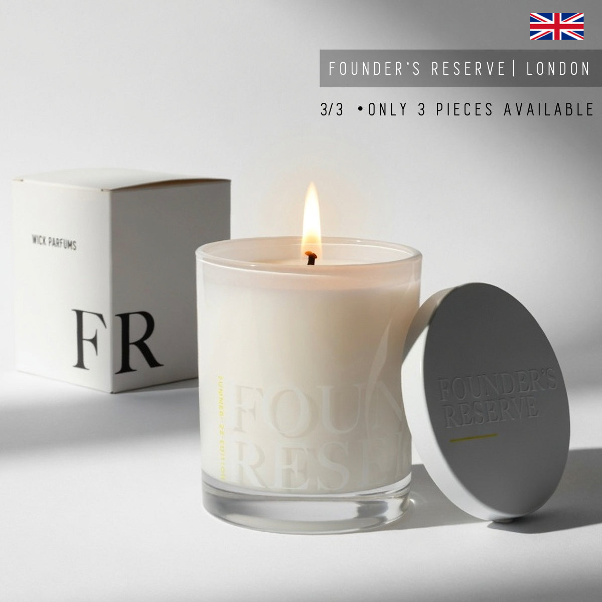 London Reserve Collection // White Glass Candle // Reine du Volcan // 350 g