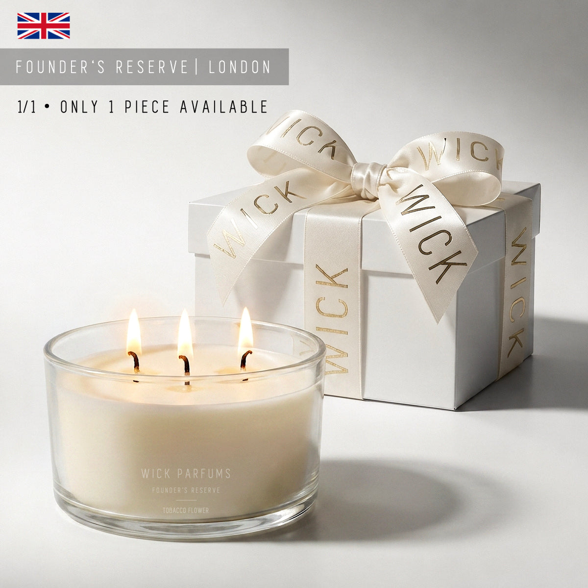 London Reserve Collection // Clear Glass Bowl Candle // Tobacco Flower // 420 ml // Triple Wicks