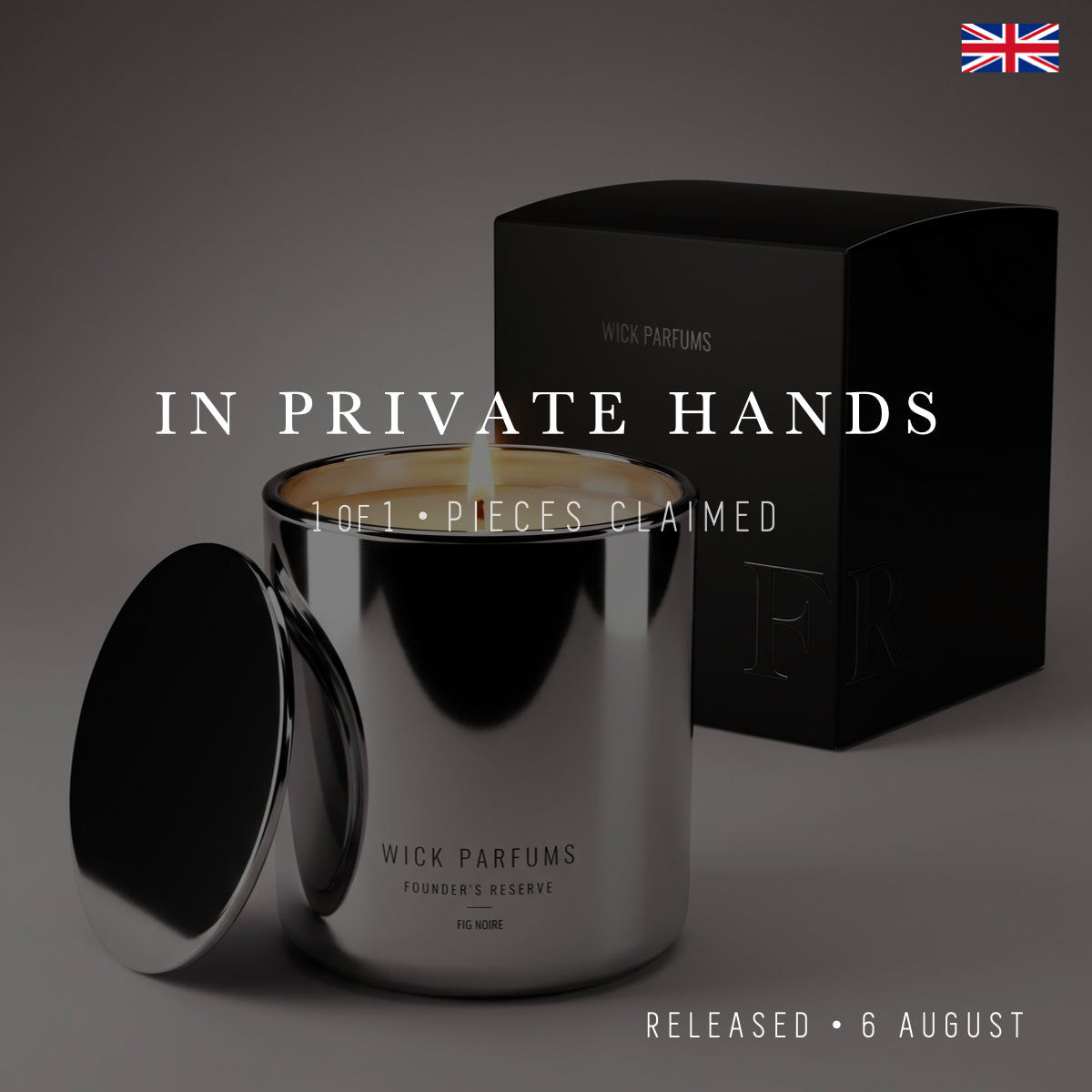 London Reserve Collection // XL Silver Mirror Candle // Fig Noire // 500 g