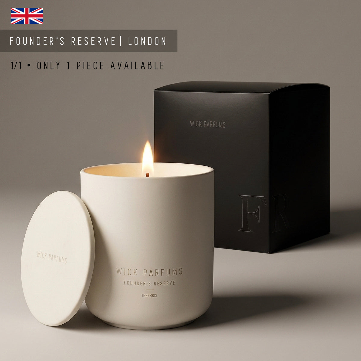 London Reserve Collection // Raw Ceramic Candle & Lid // Tenebris // 300 ml