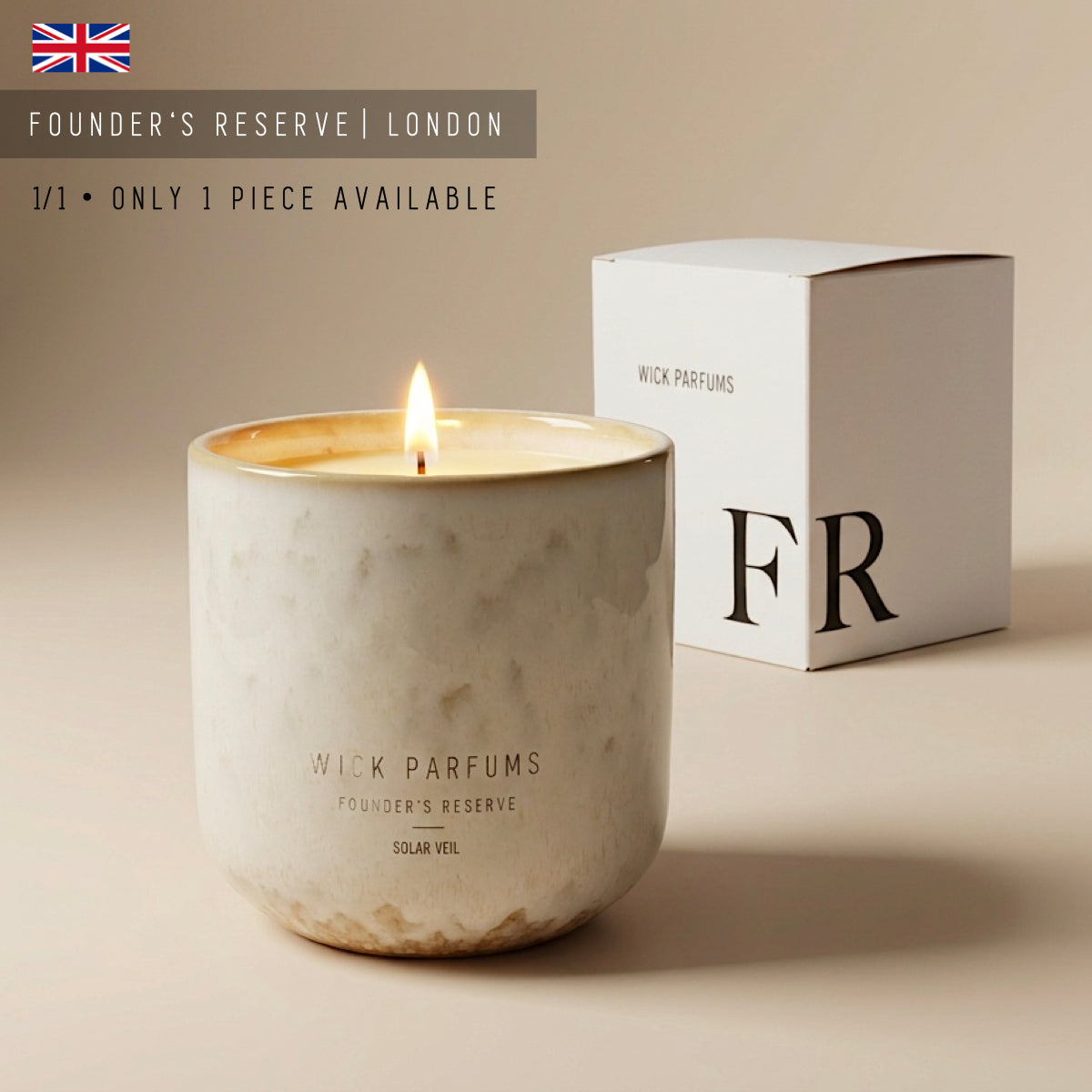 London Reserve Collection // Mottled Glaze Ceramic Candle // Solar Veil // 370 ml