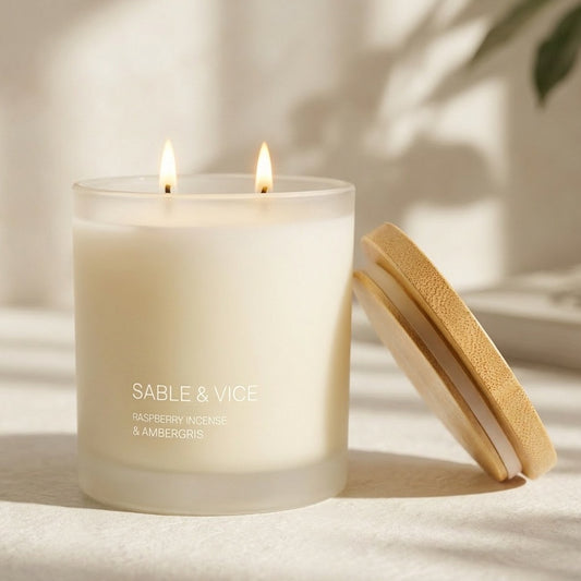 WH SALE | XXL Candle & Lid // Raspberry Incense & Ambergris  // 500 ml