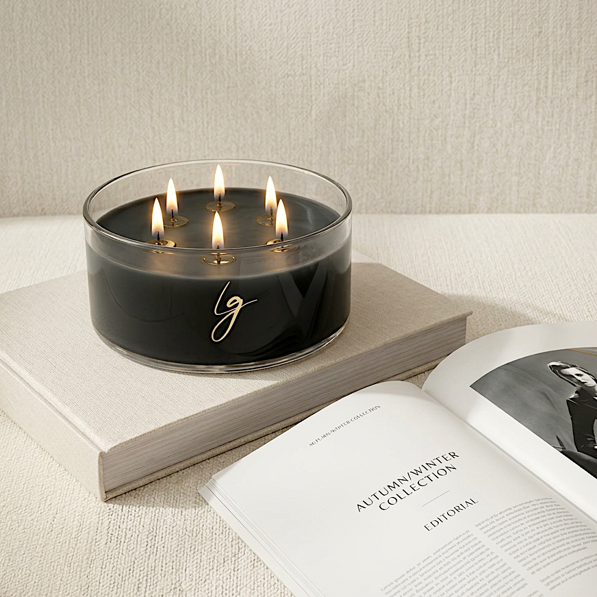 The Bowl Candle // Oud & Coco Bean // Candle & Black Matchbox Gift Set // 800 ml