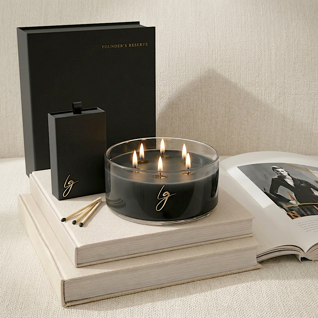 The Bowl Candle // Oud & Coco Bean // Candle & Black Matchbox Gift Set // 800 ml